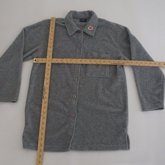 Vintage Truly Casual Gray Button Up Fleece Outdoor Thick Long Sleeve Shirt M - Picture 4 of 11